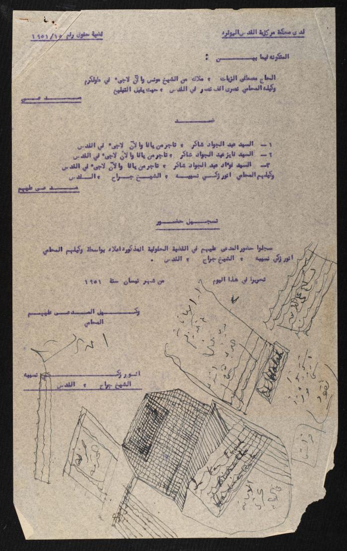 Judicial File of Anwar Nusseibeh, 1950-1951