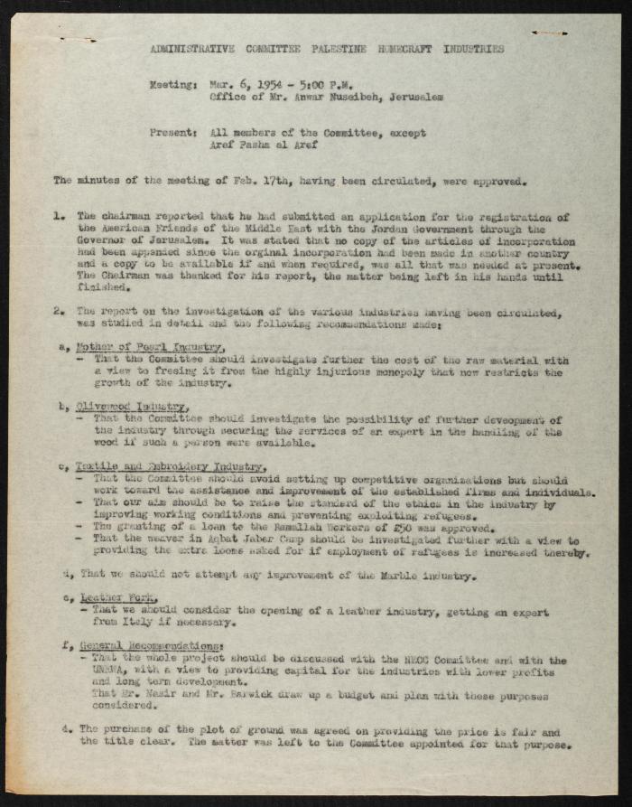 Judicial File of Anwar Nusseibeh, the 1950s