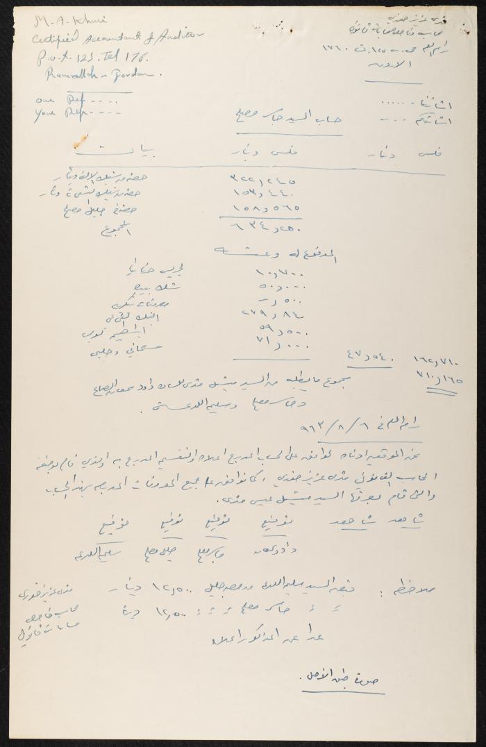 Judicial File of Anwar Nusseibeh, 1964-1965