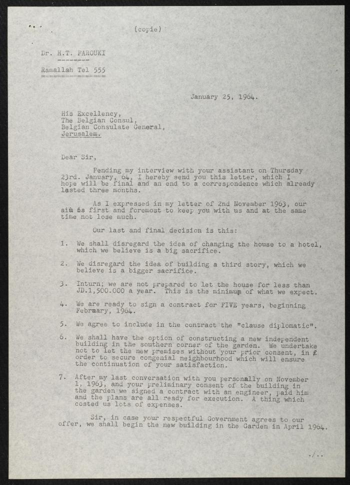 Judicial File of Anwar Nusseibeh, 1964