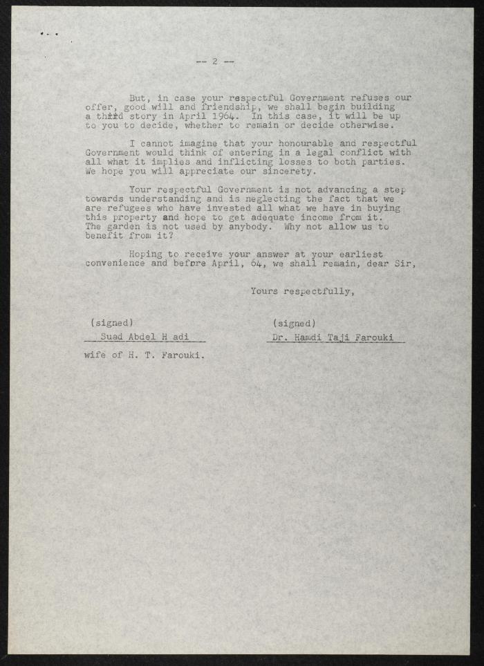 Judicial File of Anwar Nusseibeh, 1964