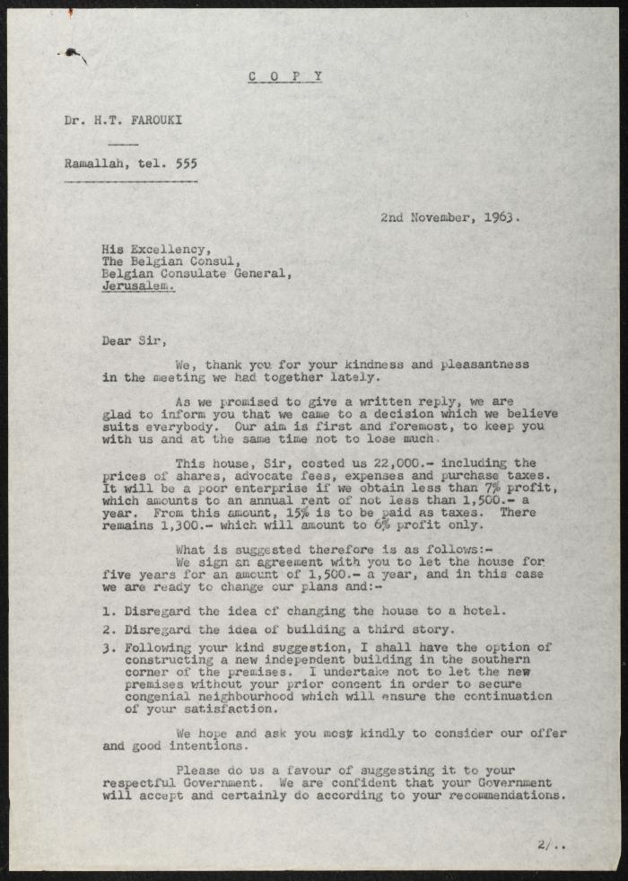 Judicial File of Anwar Nusseibeh, 1964