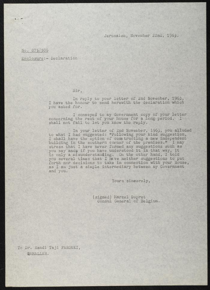 Judicial File of Anwar Nusseibeh, 1964