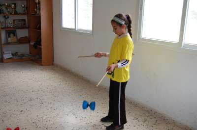 A Glimpse of Training Held by the Palestinian Circus School in Far'a Palestinian Refugee 
