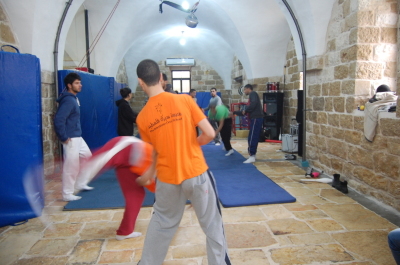 A Glimpse of Training Held by the Palestinian Circus School in Far'a Palestinian Refugee 
