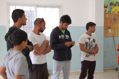 A Glimpse of Training Held by the Palestinian Circus School in Far'a Palestinian Refugee 
