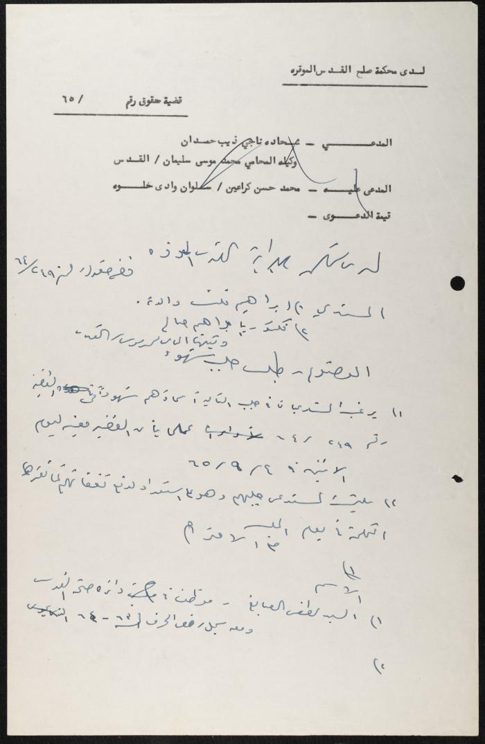 Judicial File of Anwar Nusseibeh, 1964