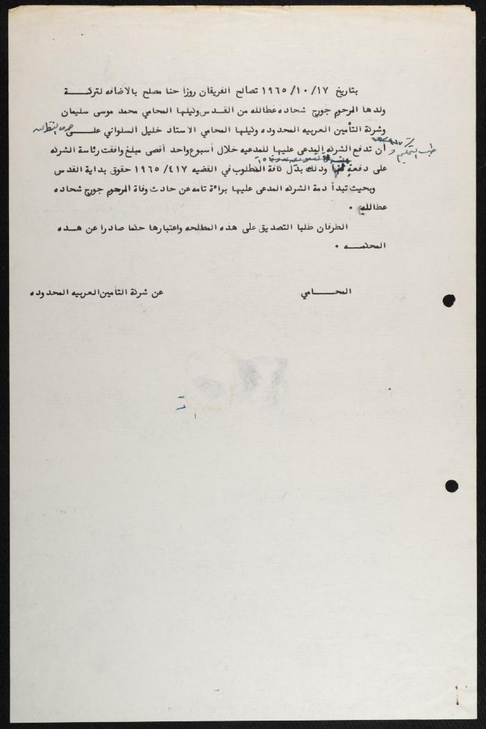Judicial File of Anwar Nusseibeh, 1964