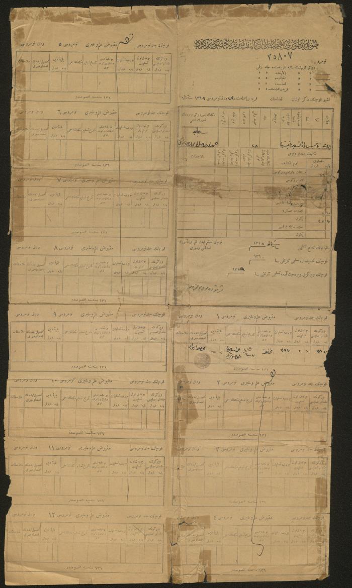 سند تحصيل ضريبة الأملاك من حمدان صالح، نابلس،1901