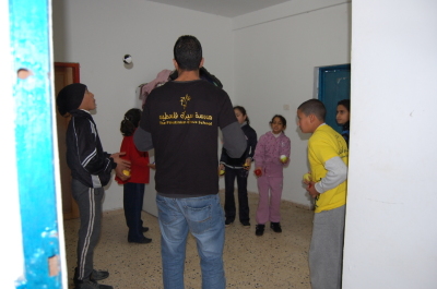 A Glimpse of Training Held by the Palestinian Circus School in Far'a Palestinian Refugee 
