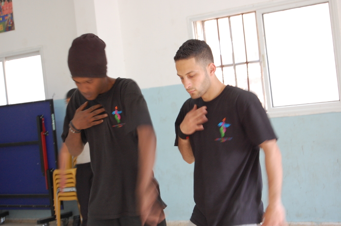 A Glimpse of Training Held by the Palestinian Circus School in Far'a Palestinian Refugee 
