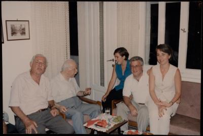 Zahi Karkabi with Tawfiq Tubi, Laila and Fouad Sahyoun, Haifa, the 1990s