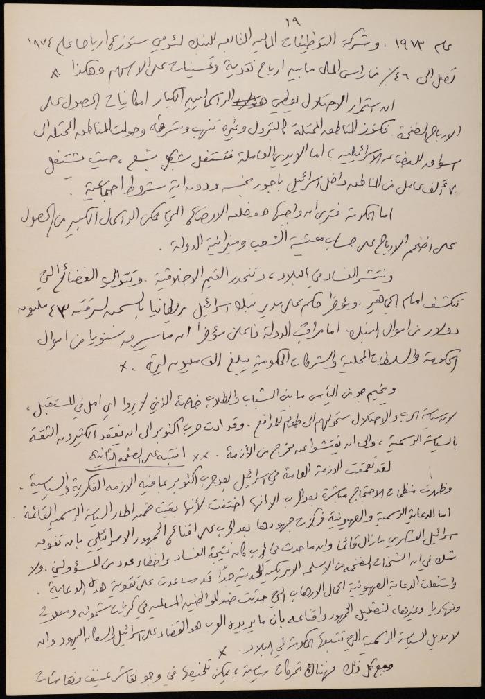 مسودة مقال عن الحزب الشيوعي للاحتلال الإسرائيلي،1977