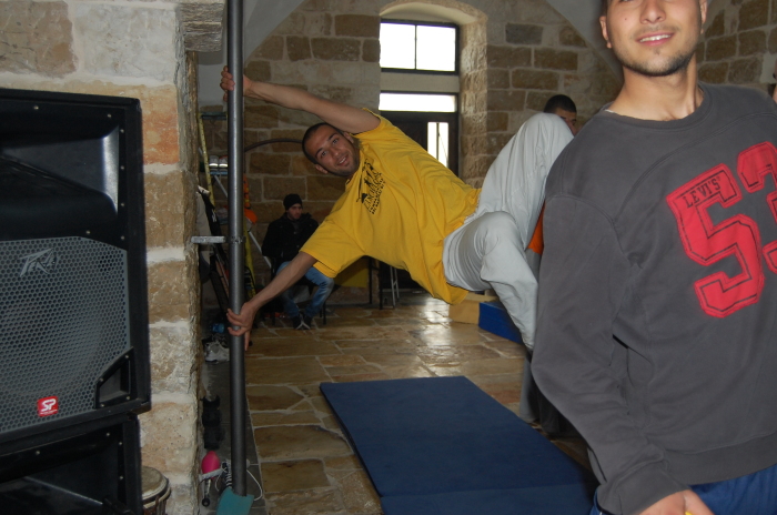 A Glimpse of Training Held by the Palestinian Circus School in Far'a Palestinian Refugee 
