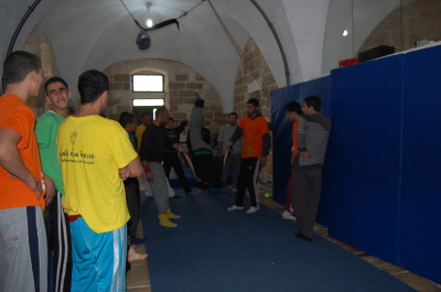 A Glimpse of Training Held by the Palestinian Circus School in Far'a Palestinian Refugee 
