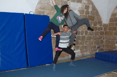 A Glimpse of Training Held by the Palestinian Circus School in Far'a Palestinian Refugee 
