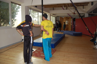 A Glimpse of Training Held by the Palestinian Circus School in Far'a Palestinian Refugee 
