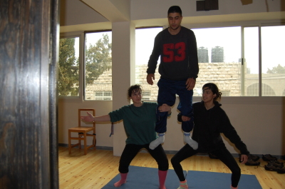 A Glimpse of Training Held by the Palestinian Circus School in Far'a Palestinian Refugee 
