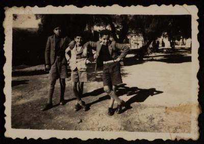 Emil Costandi and His Friends at Bishop Gobat School, Jerusalem, 21 November 1941