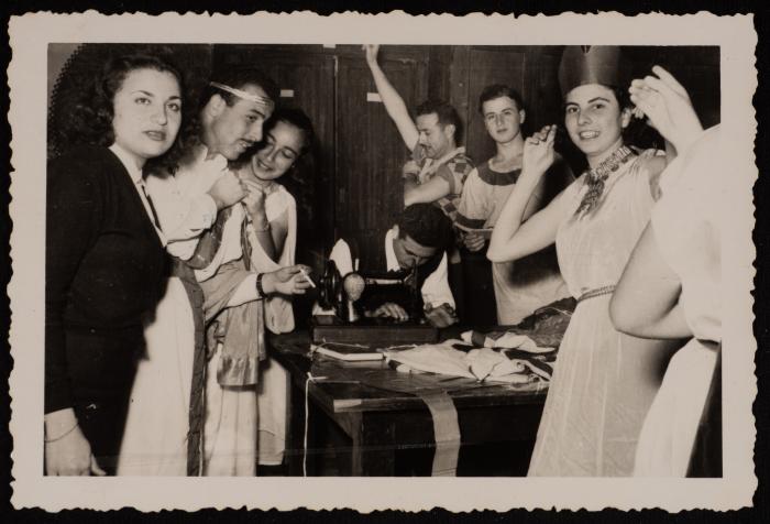 A Group Photograph from the Dress Rehearsal for the Zanoobiya Play, Beirut, 1953