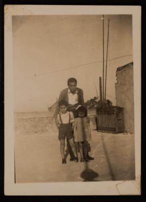 Emil Costandi with Young Mary and Munir, Egypt, 11 April 1947