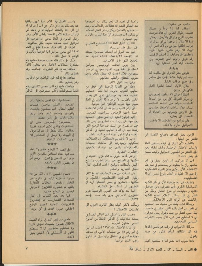 Issue 1 of al-Ghad Magazine, February 1988