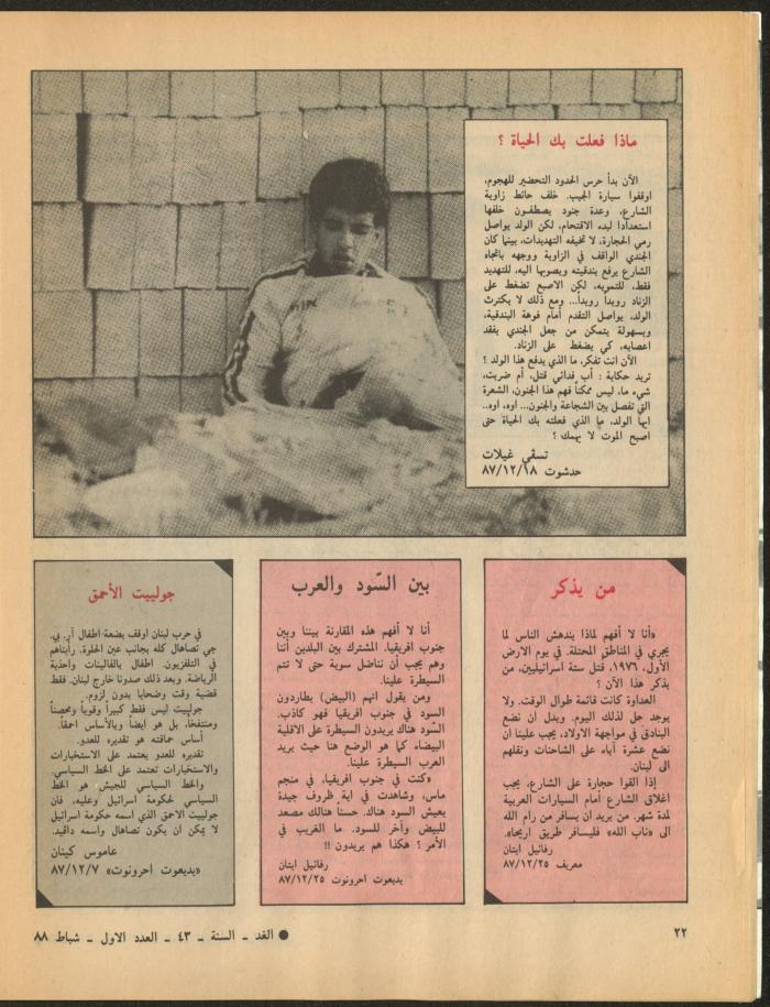 Issue 1 of al-Ghad Magazine, February 1988