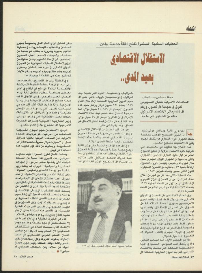 Issue 128 of Sawt al-Bilad Magazine, 21- 28 May 1987