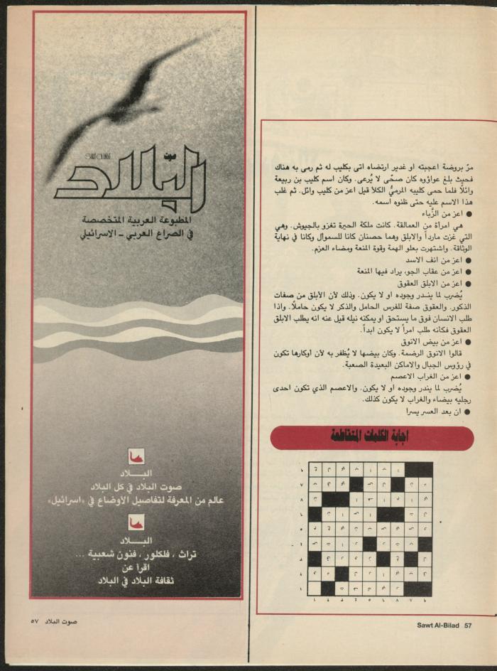 Issue 134 of Sawt al-Bilad Magazine, 28 July- 4 August 1987