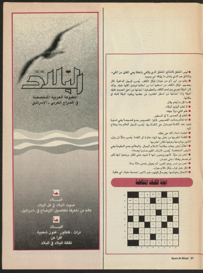 Issue 137 of Sawt al-Bilad Magazine, 15- 22 September 1987