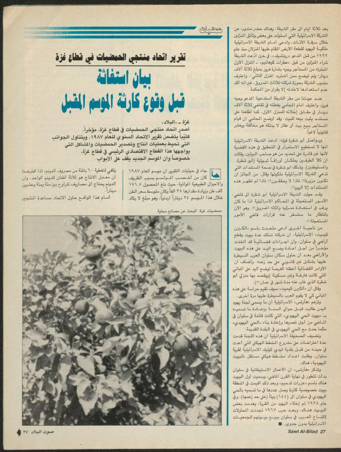 Issue 141 of Sawt al-Bilad Magazine, 3- 10 November 1987