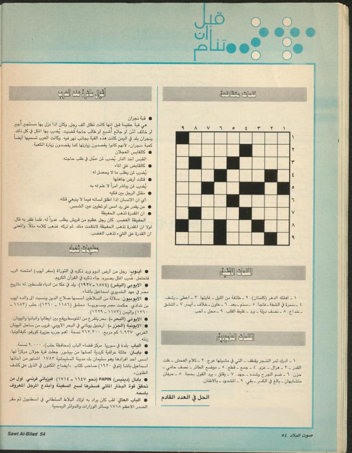 Issue 143 of Sawt al-Bilad Magazine, 1- 8 December 1987