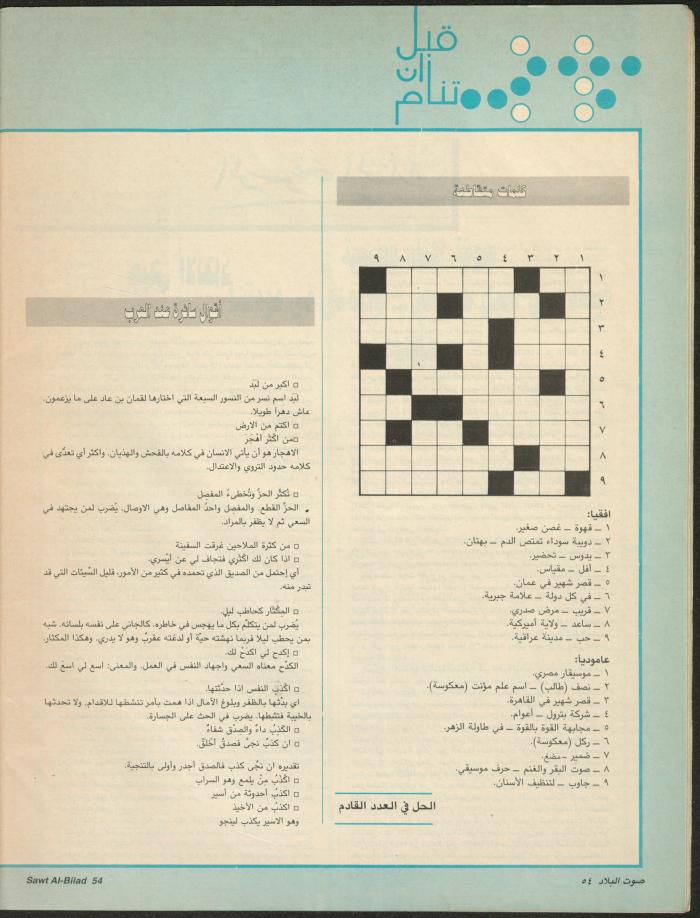 العدد 148 من مجلة صوت البلاد، 8-15 آذار 1988