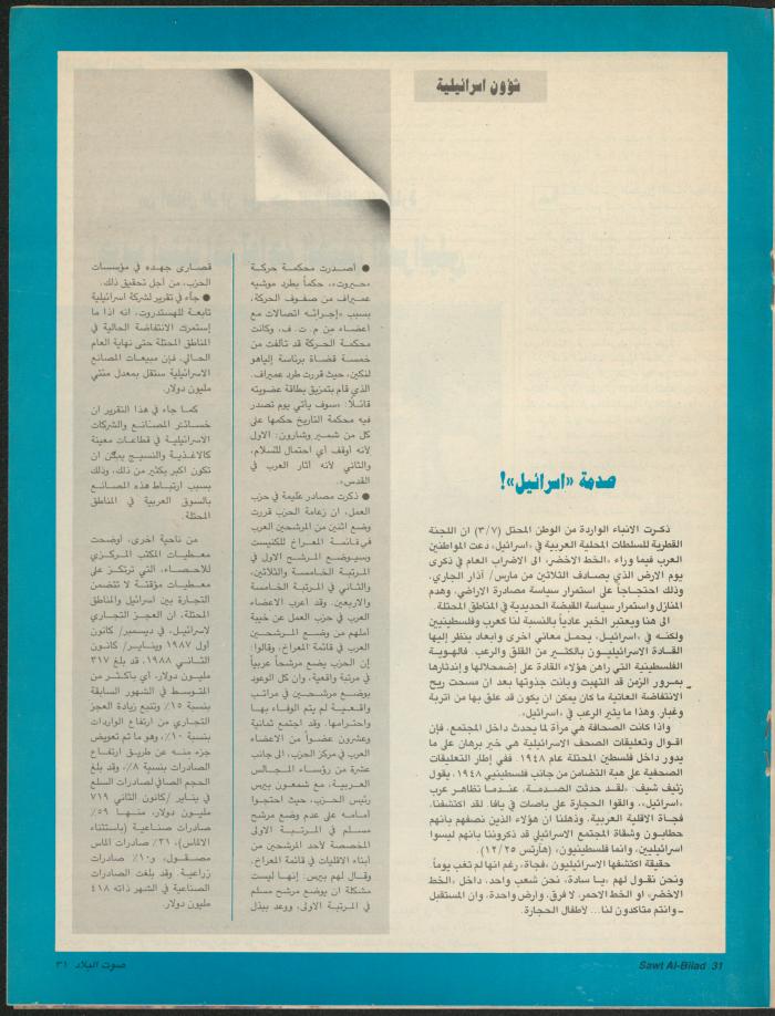Issue 149 of Sawt al-Bilad Magazine, 15- 22 March 1988