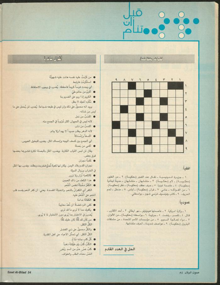 Issue 149 of Sawt al-Bilad Magazine, 15- 22 March 1988