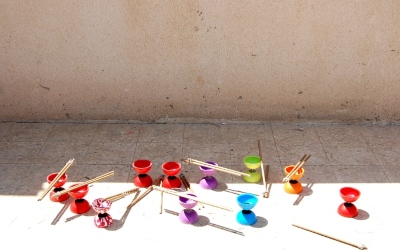 صورة من تدريبات مدرسة سيرك فلسطين