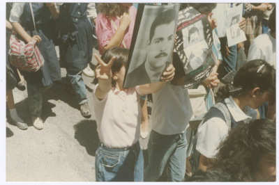 Children Raising Posters of Shaheed Omar al-Qasim, Jerusalem, 1989