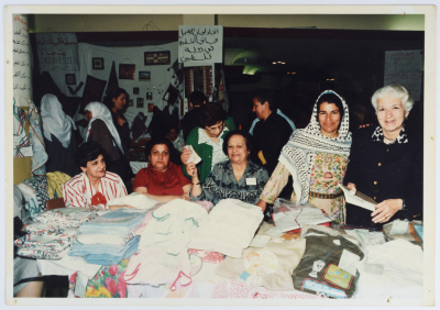 A bazaar featuring the Palestinian Federation of Women