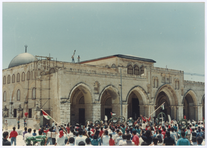 The Funeral of Shaheed Omar al-Qasim at al-Aqsa Mosque, Jerusalem, 1989