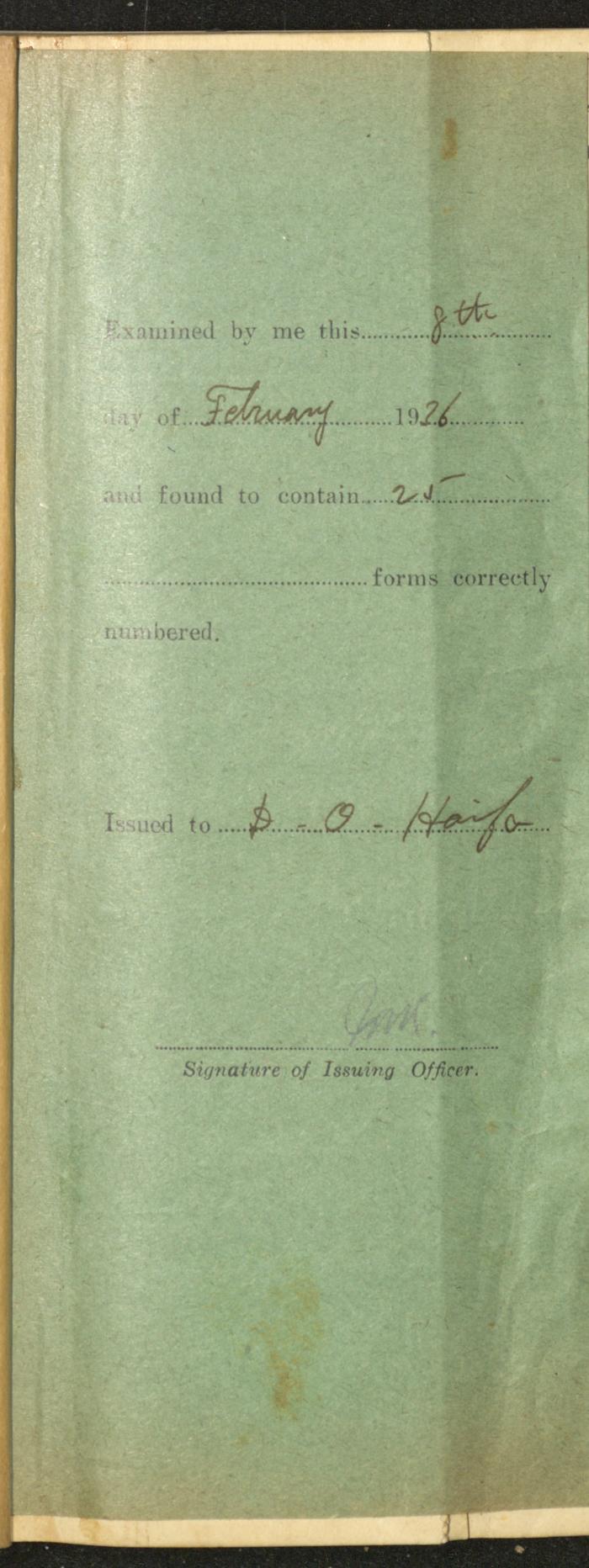 A Record of Marriage Certificates, Haifa, the 1930s