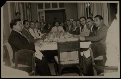 يحيى حمودة مع وزير العدل المصري، دمشق، 1945