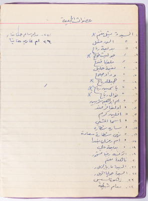 أسماء عضوات الهيئة الإدارية لجمعية الاتحاد النسائي العربي - رام الله