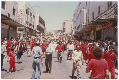 The Strike Force Participating in the Funeral of Shaheed Omar al-Qasim, Jerusalem, 6 June 1989