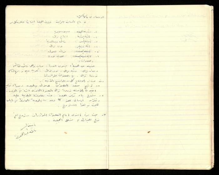 Minutes of the Meetings of al-Murabitat Charitable Society, Qalqilya, 1965-1970
