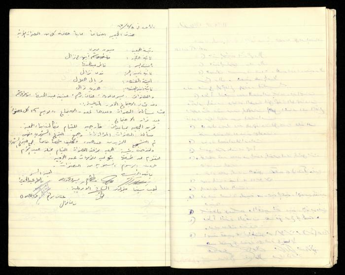 Minutes of the Meetings of al-Murabitat Charitable Society, Qalqilya, 1965-1970