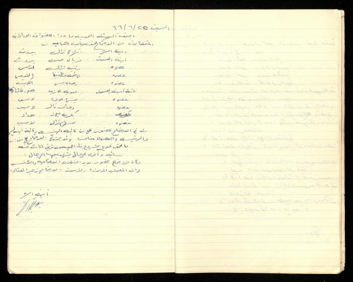 Minutes of the Meetings of al-Murabitat Charitable Society, Qalqilya, 1965-1970