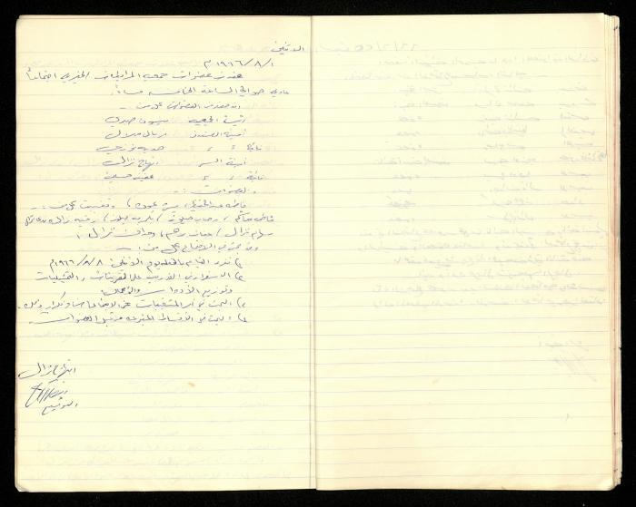Minutes of the Meetings of al-Murabitat Charitable Society, Qalqilya, 1965-1970
