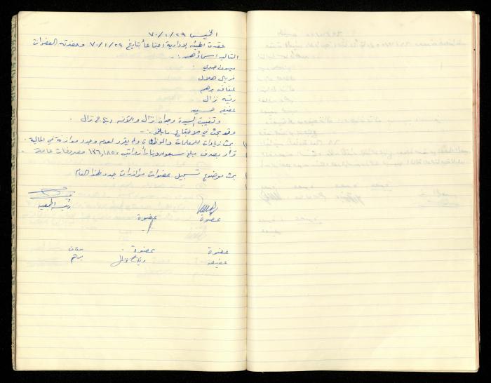 Minutes of the Meetings of al-Murabitat Charitable Society, Qalqilya, 1965-1970