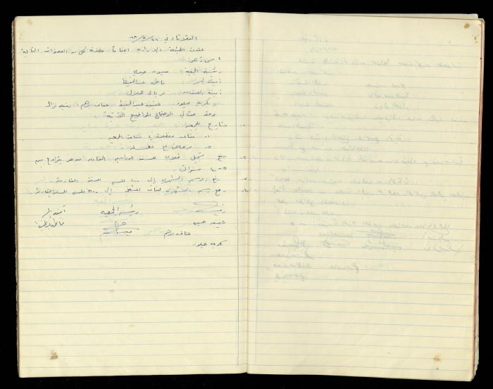 Minutes of the Meetings of al-Murabitat Charitable Society, Qalqilya, 1965-1970