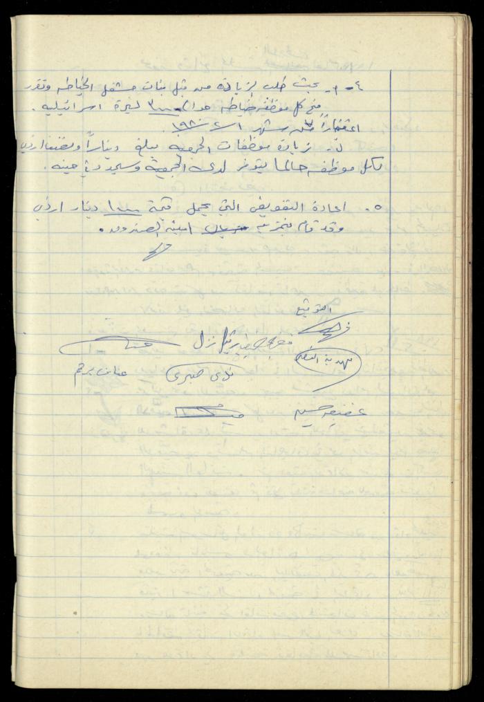 A Meetings' Record of the Administrative and General Bodies of al-Murabitat Charitable Society, Qalqilya, 1974-1980